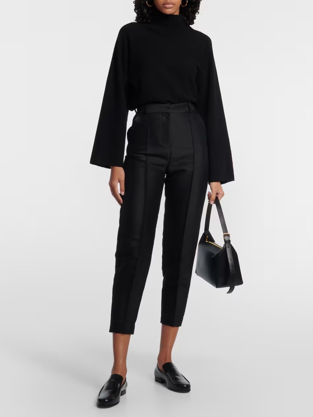 Toteme Black Leather Loafers - Sleek Minimalist Flats EU37